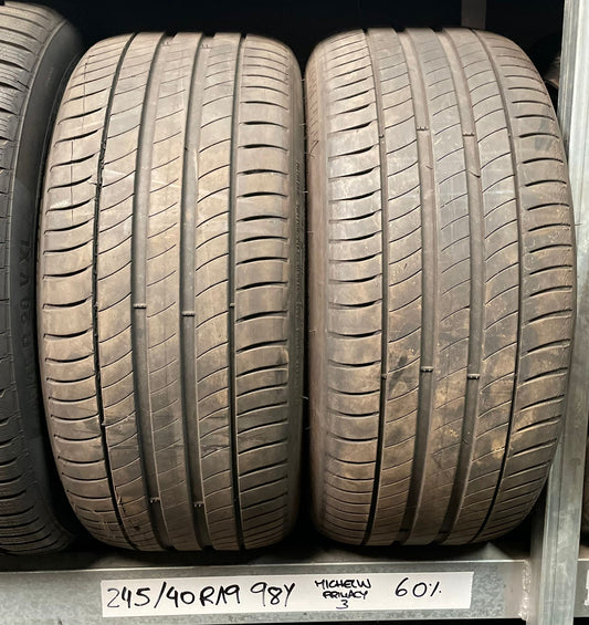 2 Neumaticos 245/40 R19 98Y MICHELIN PRIMACY 3 60%